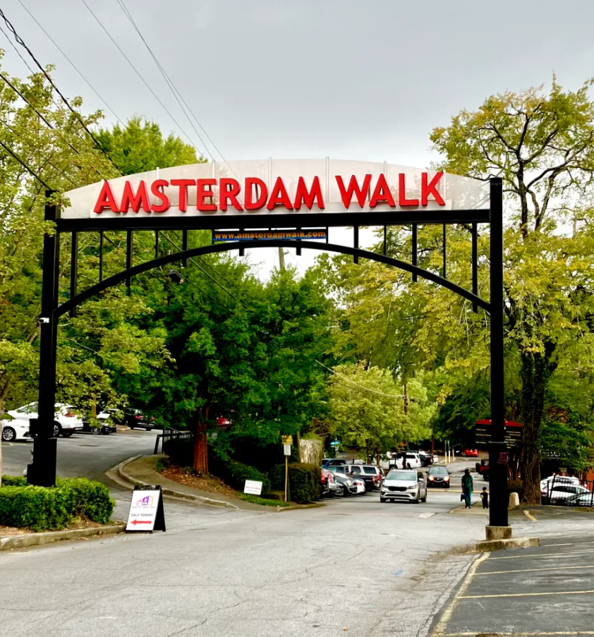 Amsterdam Walk is a retail district located on the border of the Virginia-Highland and Morningside neighborhoods. 