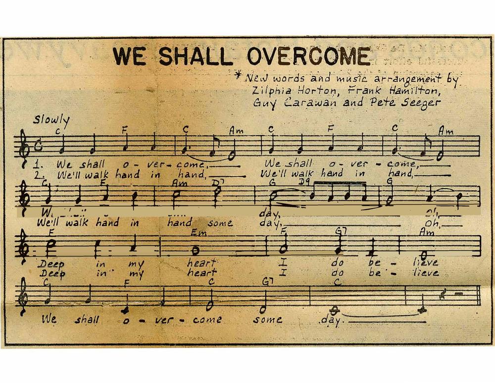 sheet music for the song We Shall Overcome