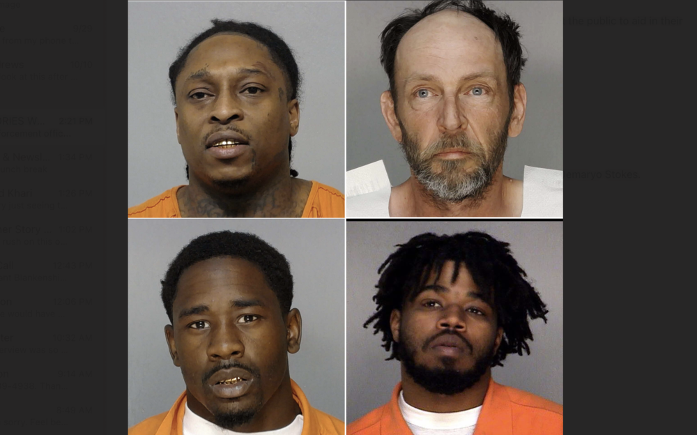 Four men escaped from Bibb County Jail on Monday, Oct. 16, 2023. Clockwise from top left: Johnifer Barnwell, Joey Fournier, Kerry Anderson and Demaryo Stokes. 