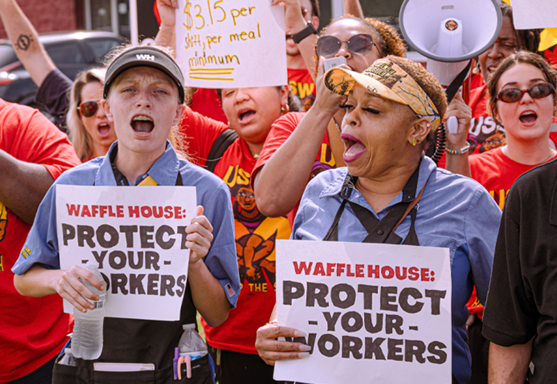 Waffle House workers in South Carolina walked out of work on strike July 8, 2023. Now Georgia waffle house employees are also demanding better working conditions.