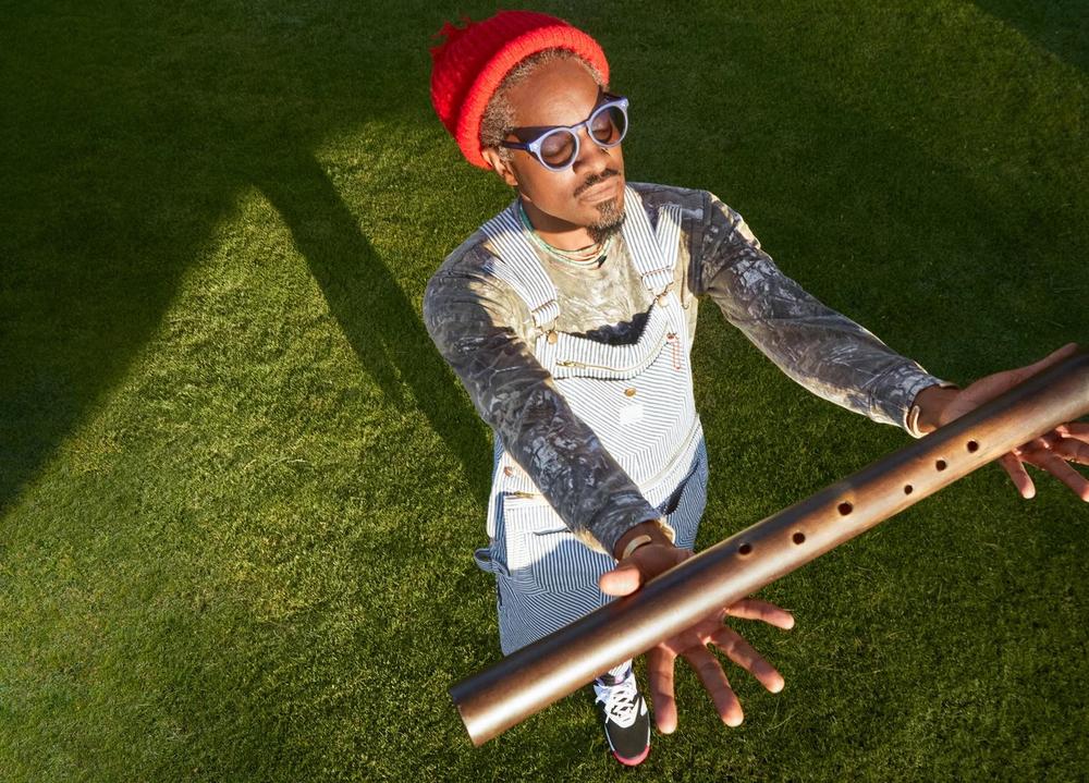 Outkast's Andre 3000 with his flute
