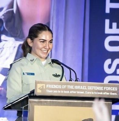 Rose Lubin, pictured in May, making remarks at the Friends of the Israeli Defense Forces event in Atlanta.