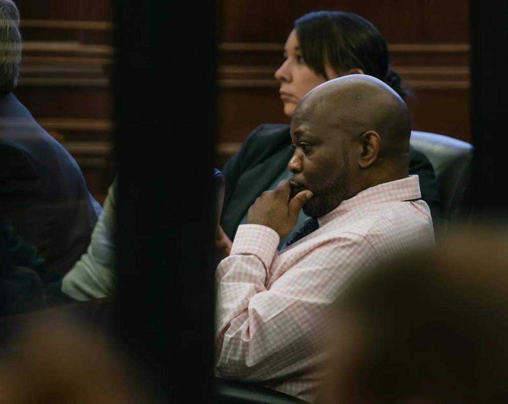 Varshan Brown, 49, of Woodbine listens to court proceedings on Sept. 14, 2023.  Credit: Justin Taylor/The Current