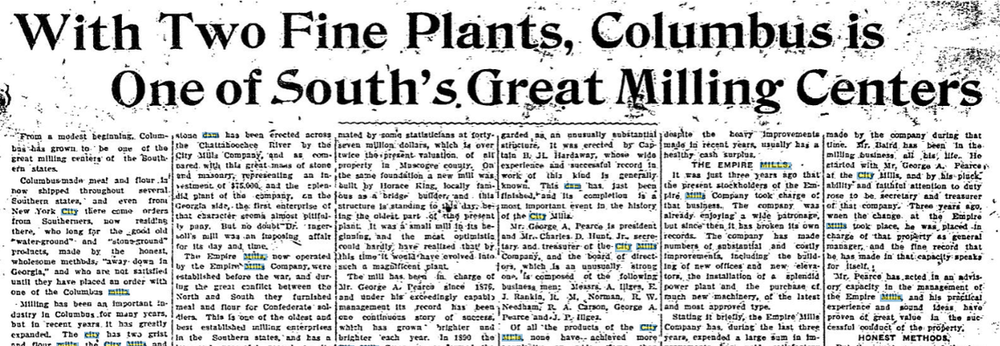 A clipping of the Columbus Daily Enquirer, Nov. 24, 1907 