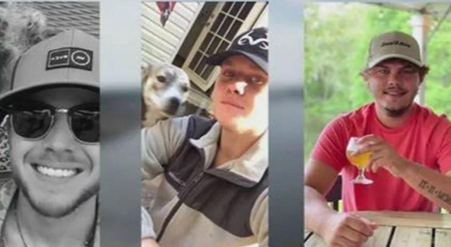 Three photos of men from social media pages are shown.