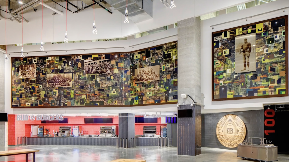 Artist Radcliffe Bailey discusses his 2017 work "Conduits of Contact," displayed inside Atlanta's Mercedes-Benz Stadium.