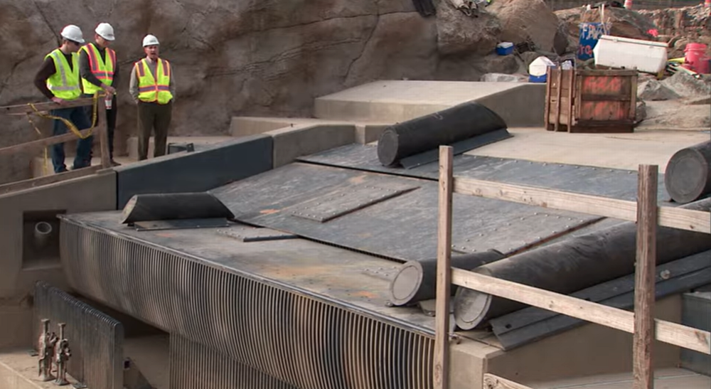 Screenshot from the “Chattahoochee Unplugged” documentary of the installation of Waveshaper in 2012.  