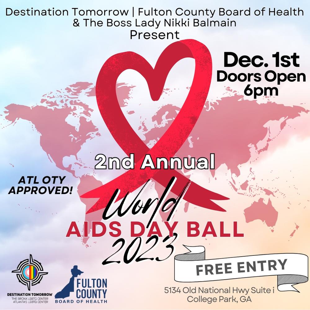 flyer for the Dec. 1 World AIDS Days ball in Atlanta