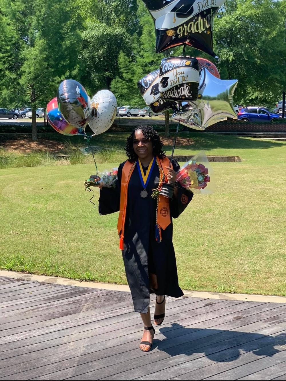Michelle Jackson after graduating from Mercer University in 2020 Summa Cum Laude.