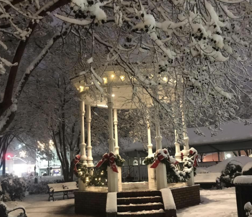 The gazebo and band shell at Glover Park in Marietta Square in a 2017 photo.