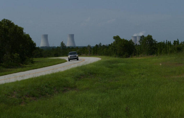  Vehicle leaving Plant Vogtle nuclear expansion site in 2019 on the road to nowhere