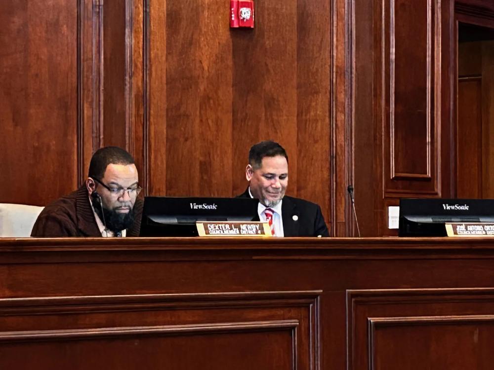 Newly elected Hinesville Councilmen Dexter Newby (District 4, left) and José Ortiz (District 5, right), Jan. 4, 2024. The council unanimously passed an ordinance cracking down on maintenance for private fire hydrants. Credit: Robin Kemp/The Current GA