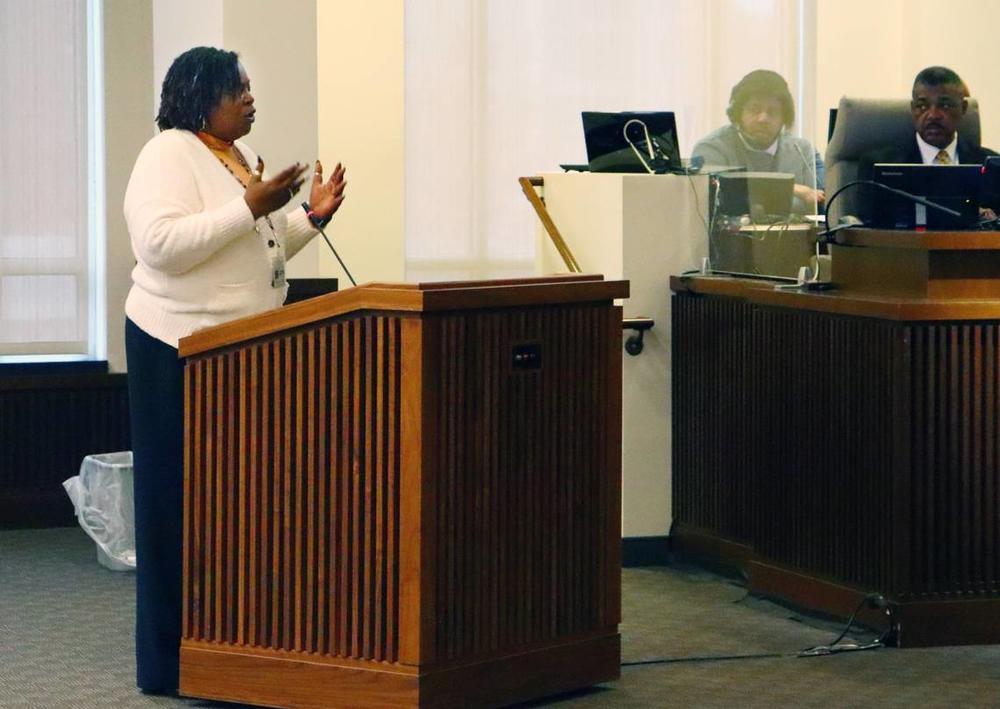 Drale Short, head of the Department of Public Works, answers councils’ questions about issues with the new waste pick up system at a Columbus City Council meeting on Tuesday, January 9, 2024. Kala Hunter khunter@ledger-enquirer.com 