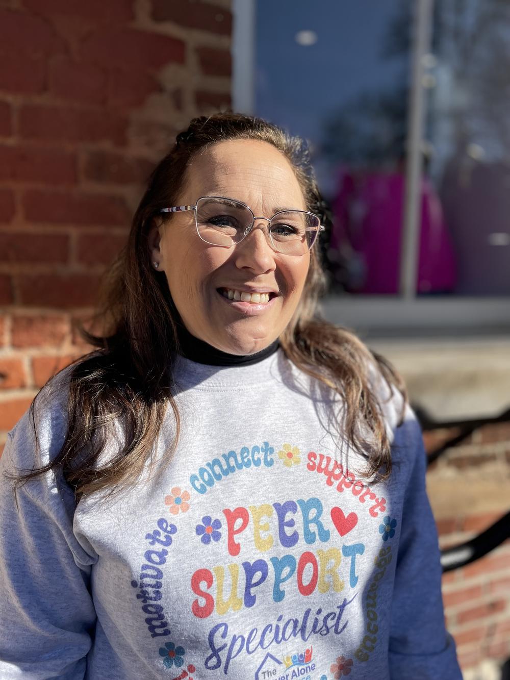 Jocelyn Wallace stands outside the Georgia Freight Depot for Addiction Awareness and Recovery Day Jan. 18, 2024.