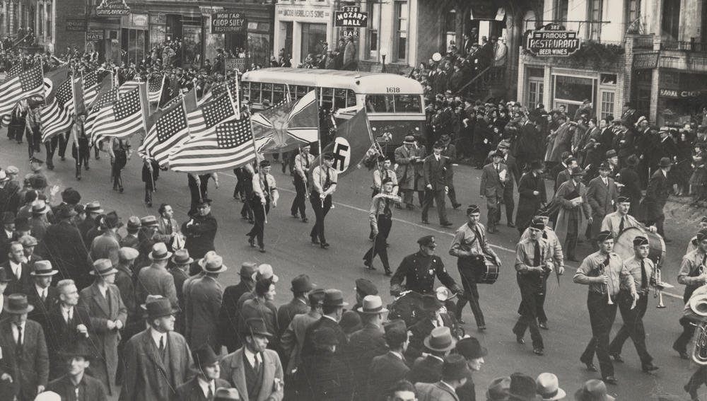 German American Bund parade in New York City on East 86th Street. Oct. 30, 1937.