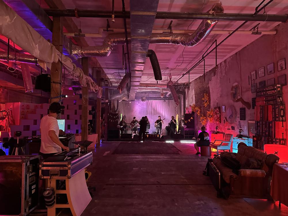 Sister Sleep sets up for a video shoot in Mom Said Its Fine, art gallery operated by sculptor Mike Stasny in Underground Atlanta