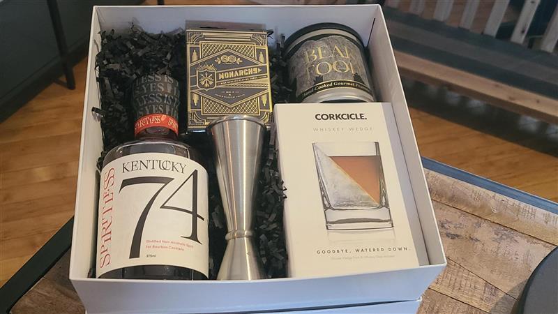 The Sober Social sells alcohol free bourbon for customers to sip at home from brands like Kentucky 74.