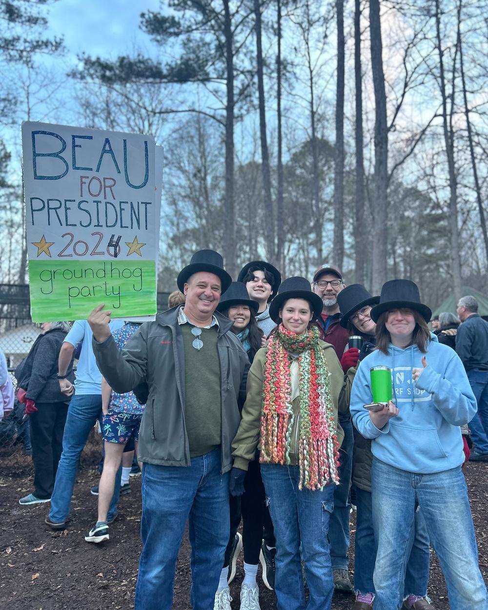 Groundhog Day revelers gather at the Dauset Trails Nature Center on Feb. 2, 2024 to watch General Beauregard Lee's annual prediction. 