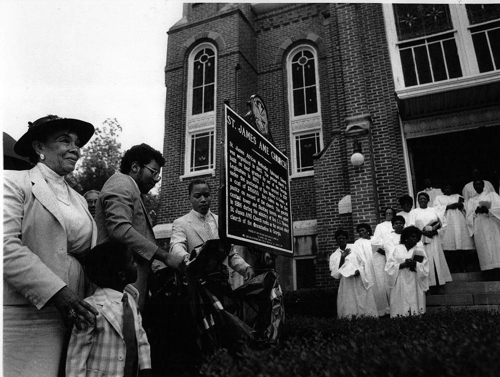 This Ledger-Enquirer file photo is from the mortgage burning celebration and historic marker dedication at Saint James A.M.E. Church in Columbus, Georgia. Ed Ellis Ledger-Enquirer file photo  