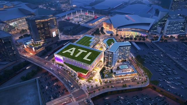 A rendering of the Entertainment District at Centennial Yards. (Courtesy Gensler) 