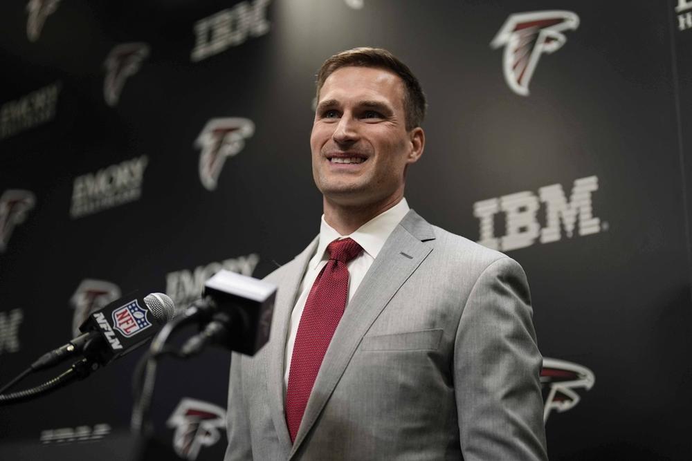Atlanta Falcons quarterback Kirk Cousins speaks during a news conference Wednesday, March 13, 2024, in Flowery Branch, Ga. Cousins has one playoff victory in his long career. The Falcons are betting at least $100 million that he's the guy who can lead them to the first Super Bowl title in franchise history. 