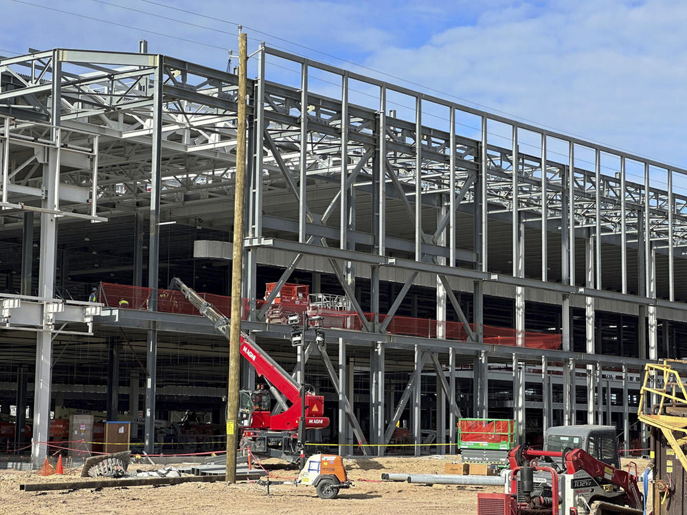 A factory building is under construction at Hyundai's first U.S. plant for manufacturing electric vehicles on Wednesday, Oct. 25, 2023, in Ellabell, Ga. A private utility is asking Georgia lawmakers to change a state law so it can provide water service to new homes near Hyundai's upcoming electric vehicle plant without getting permission from local governments. A state Senate committee in Atlanta voted Tuesday, March 12, 2024, to advance the proposal a week after it passed the House.