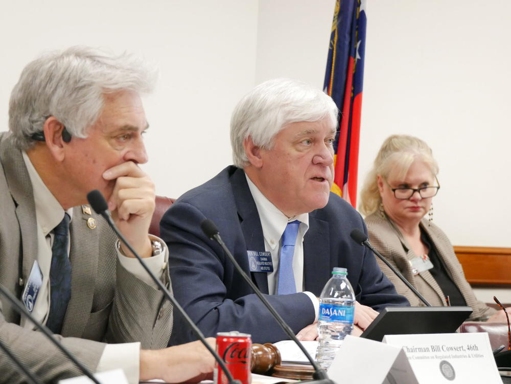 Sen. Bill Cowsert (center) cast the decisive vote Thursday to keep a Medicaid expansion proposal from advancing out of his committee. Cordele Republican Sen. Carden Summers (left) was one of two Republican senators who voted for the bill.