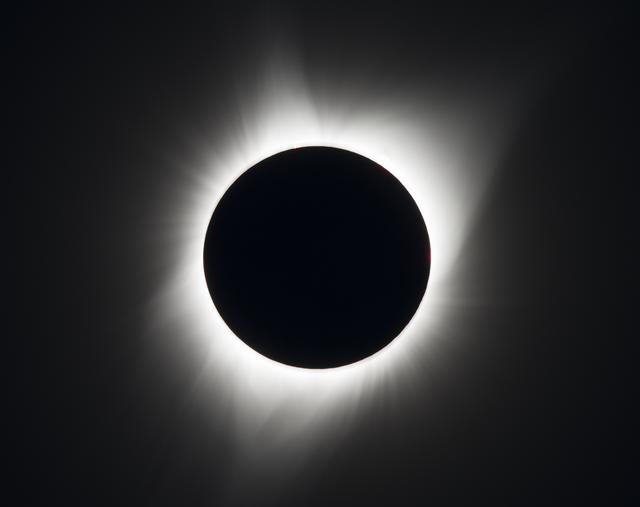 A total solar eclipse is seen on Monday, August 21, 2017 above Madras, Oregon. NASA.