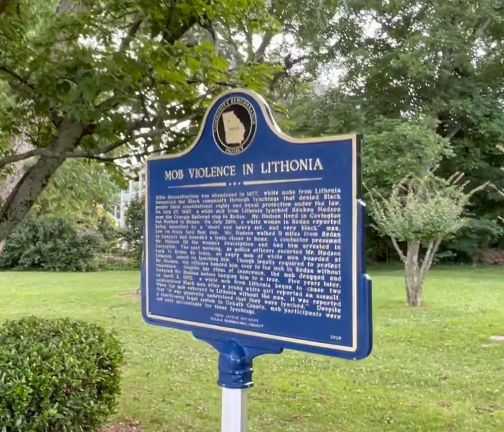 A historical marker memorializing lynching victims was stolen from a DeKalb County park.