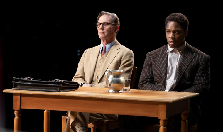 Morehouse College graduate Yaegel Welch (right) performs in the Broadway touring production of 'To Kill a Mockingbird' with actor Richard Thomas. The cast performs in seven shows from May 7 to 12, 2024 at Atlanta's Fox Theatre. 