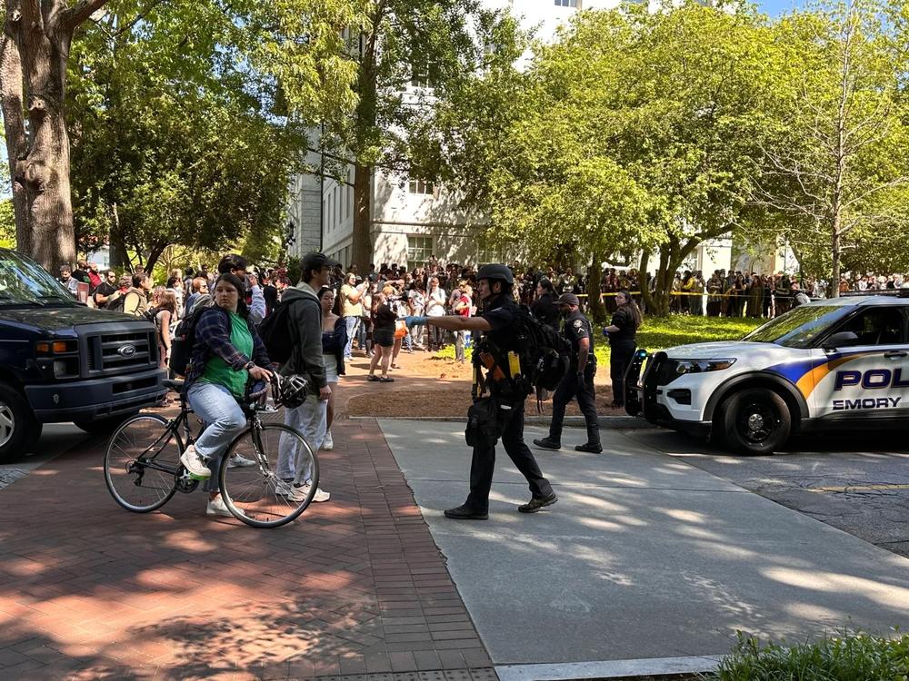 A scene from this morning’s protest on the Emory University campus.