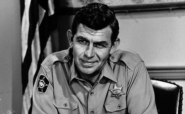 Andy Griffith, playing Sherriff Andy Taylor on The Andy Grifith Show