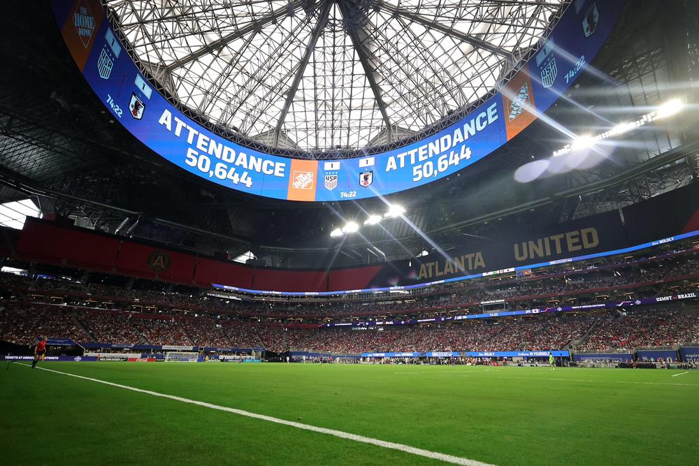 The SheBelieves Cup broke a record for domestic international friendlies as the U.S. Women's National Soccer Team defeated Japan  at Atlanta's Mercedes Benz Stadium on April 6, 2024.
