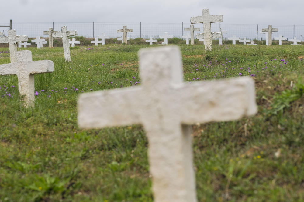 The Tattnall County cemetery where Georgia inmates whose bodies go unclaimed are buried, in 2022. 