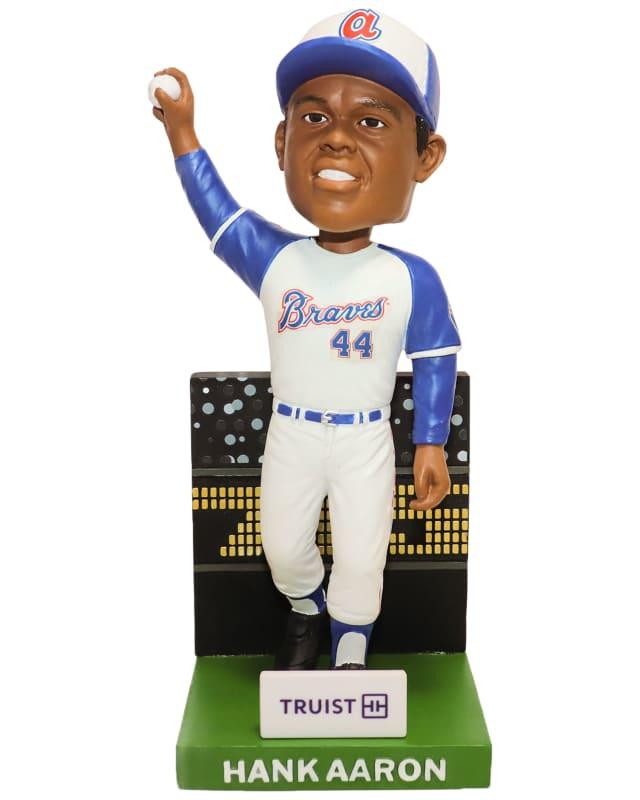 Early fans may have the chance to receive a commemroative Hank Aaron bobblehead figurine at the Braves' April 8, 2024 game at Truits Park