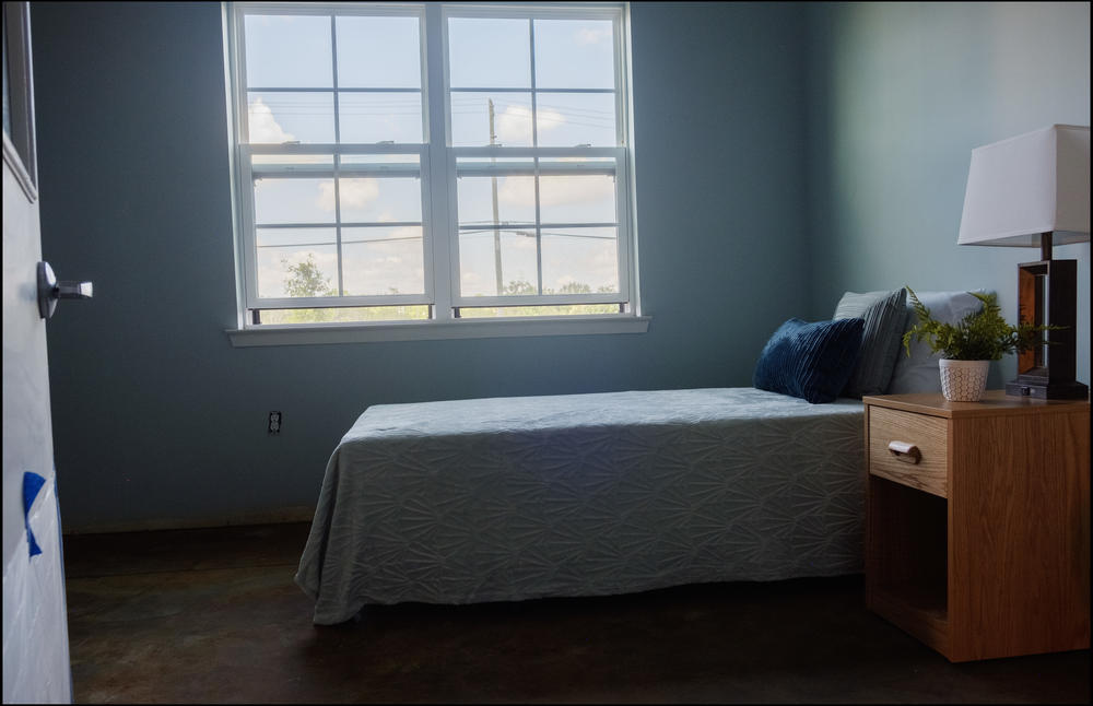 A medical respite room at Central City Apartments. 