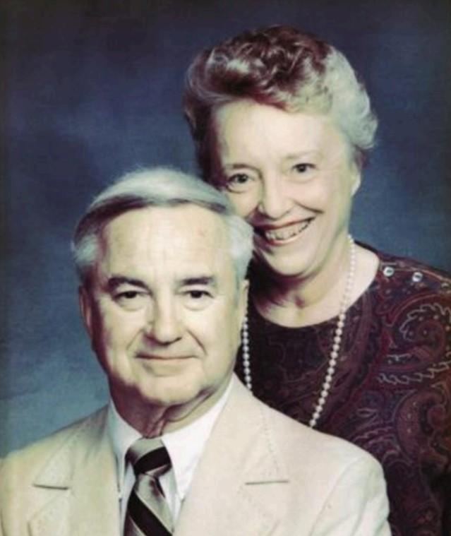 Russell and Shirley Dermond are shown in this posed professional photograph.