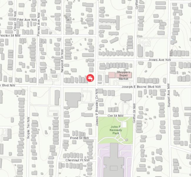 A map showing where the 32-inch water main break occurred. (Image courtesy Department of Watershed Management)