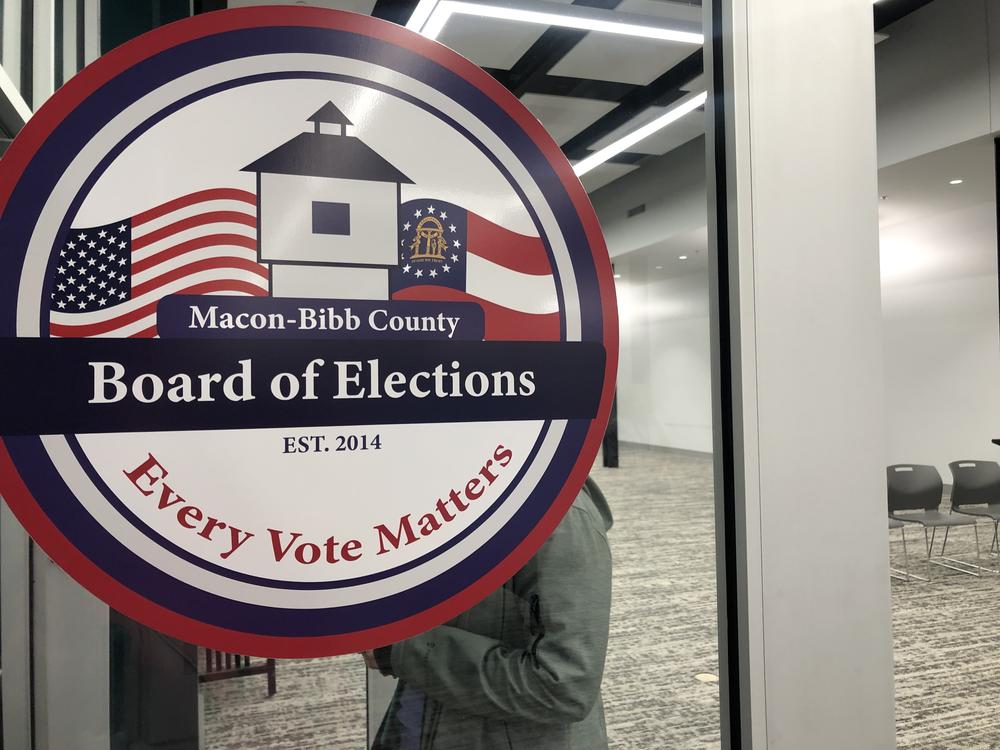 Macon County Board of Election sign