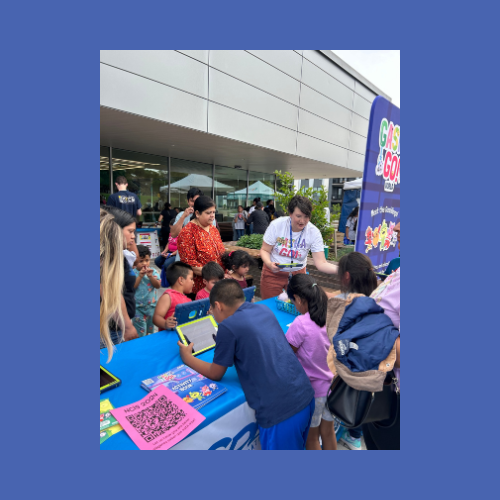 Early Childhood Education Manager, Christina Rand, helped 110 kids and parents try out GASHA GO! World games