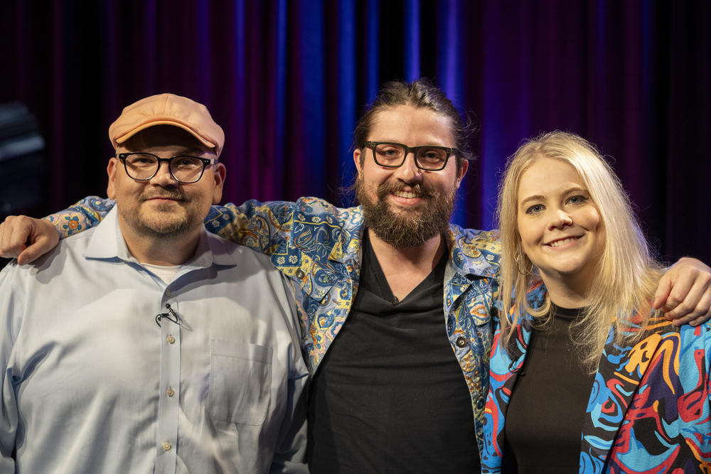 Melody Kiser and Dustin Williams of HeyDreamer with Peach Jam host Jeremy Powell