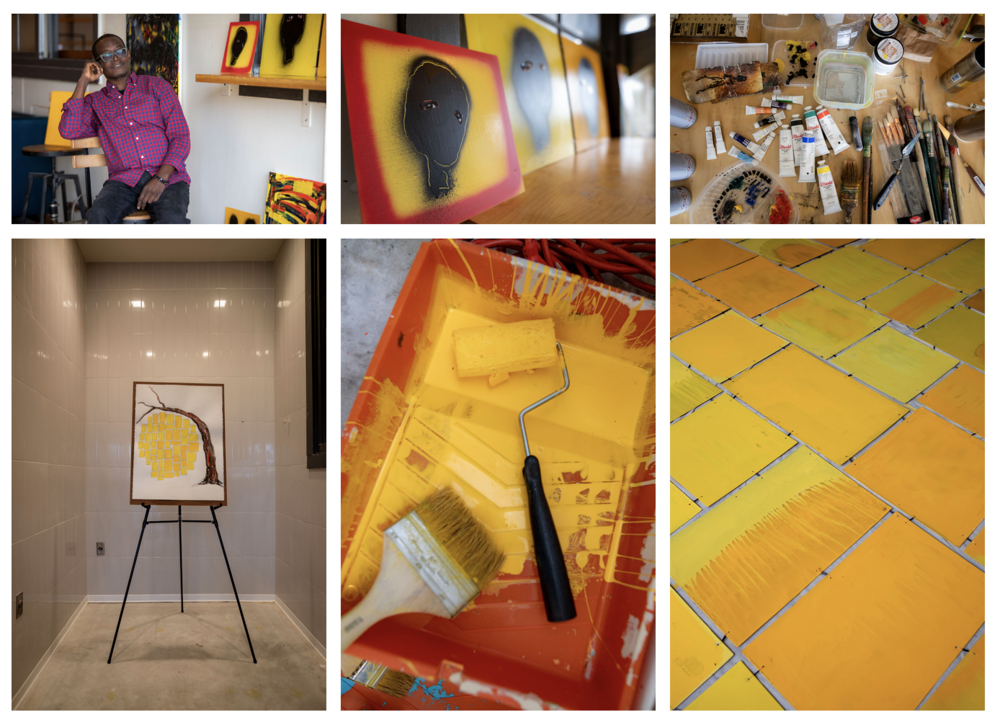 Scenes from Kainebi Osahenye’s studio at Ponce City Market. (Photographs by Isadora Pennington)