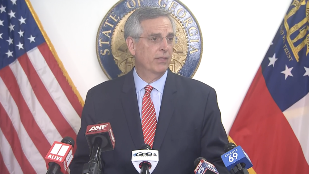 Sec. of State Brad Raffensperger gives a primary election update at 10:20 a.m. on May 21, 2024.
