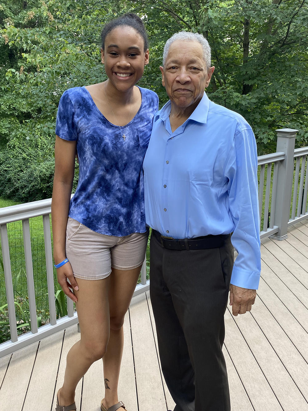 Deanna Yancey (left) and her grandfather, Ronald Yancey pose together in May 2024.