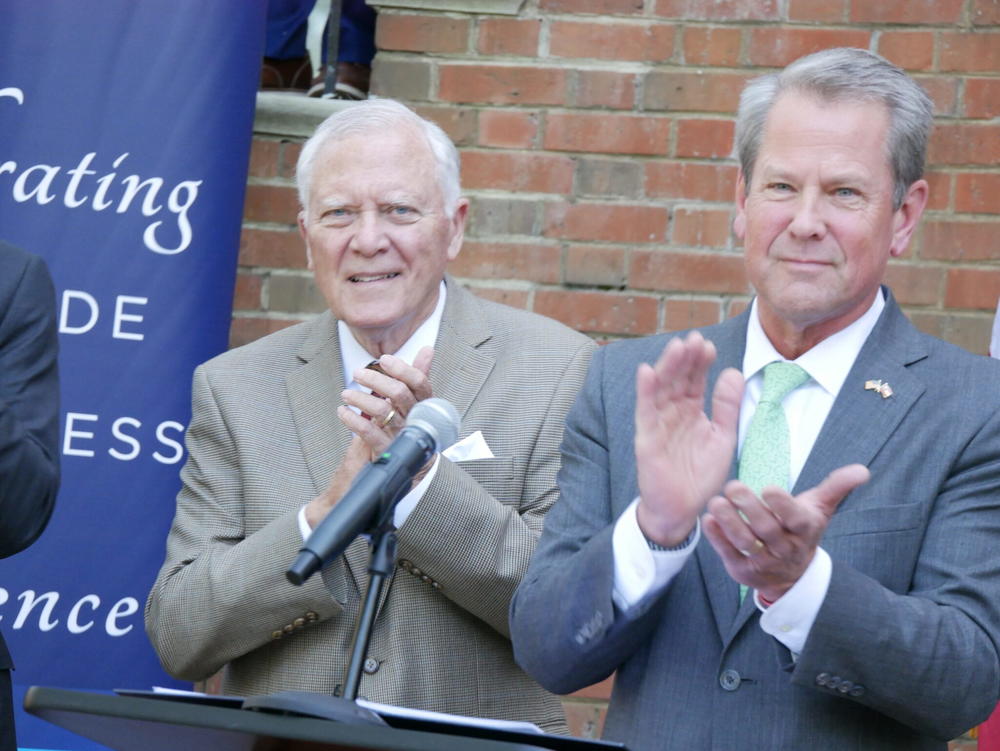  Former Republican Gov. Nathan Deal (left) is part of a new group of prominent former elected officials who are focused on pushing back on election disinformation and defending those who have sworn to uphold the rule of law. Jill Nolin/Georgia Recorder (2023 file photo)