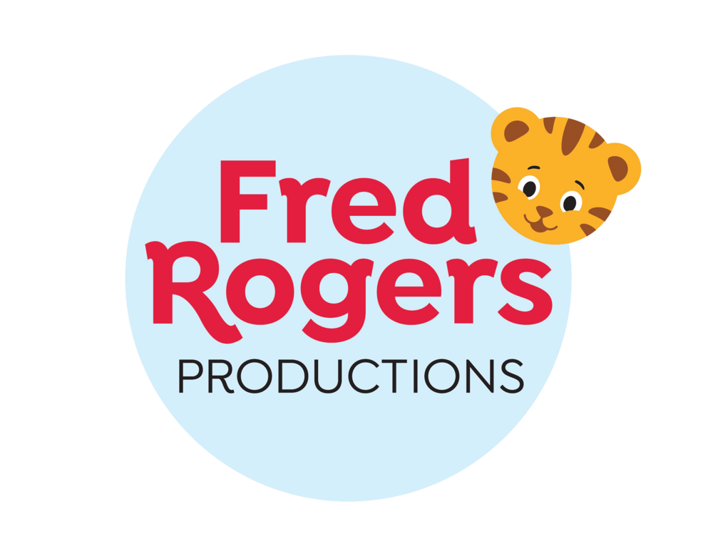 Fred Rogers Productions in a circle with the tiger face of Daniel Tiger