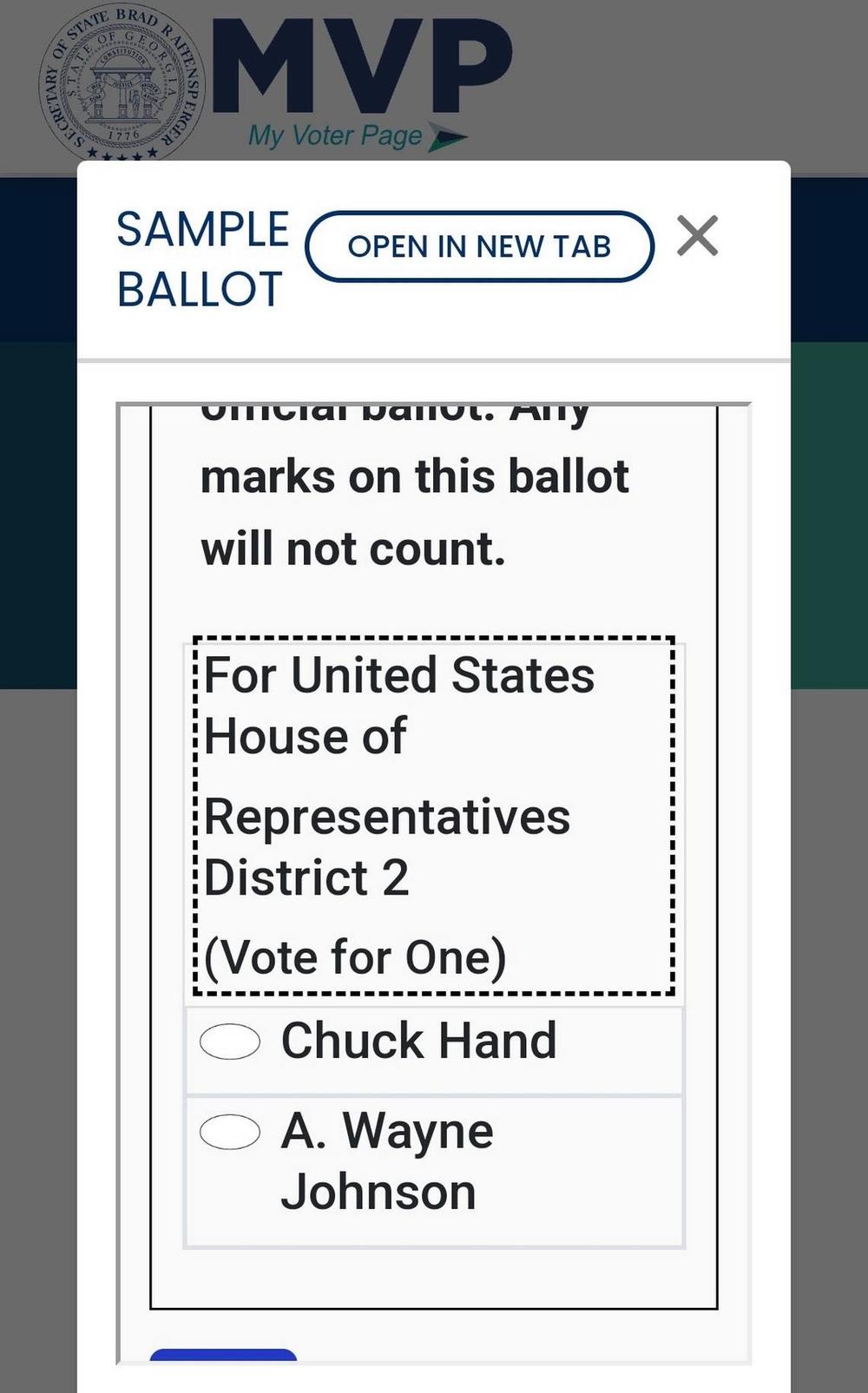 Gwenette Westbrooks, vice president of NAACP’s Macon-Bibb County chapter, said her 2024 general primary runoff sample ballot listed Republican candidates, even though she is not a Republican. Provided by Gwenette Westbrooks