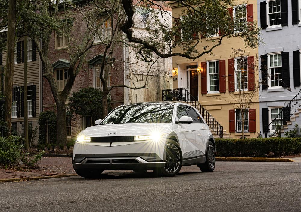 A 2024 Hyundai IONIQ 5, photographed in downtown Savannah.