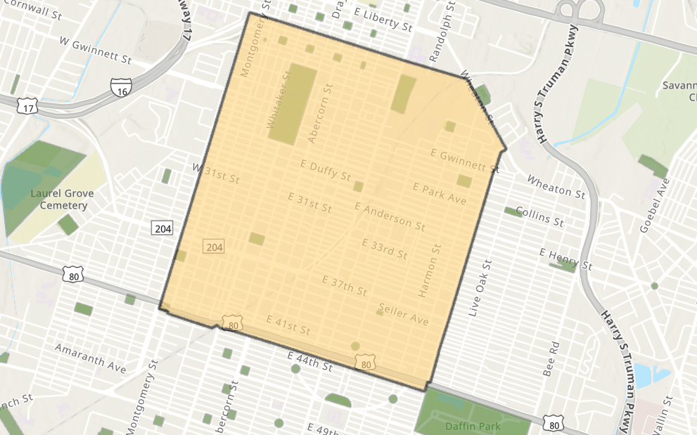 The proposed expansion to Savannah's to-go cup zone. The boundaries include Jones Street to the north; Martin Luther King, Jr. Boulevard to the west; Victory Drive to the south; Waters Avenue to the east; and Wheaton Street to the northeast.