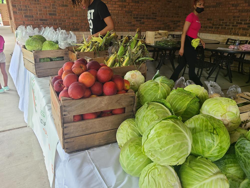 Seniors at Dorothy C. Benson Senior Facility picked up fresh fruit and produce at the market on July 9, 2024.